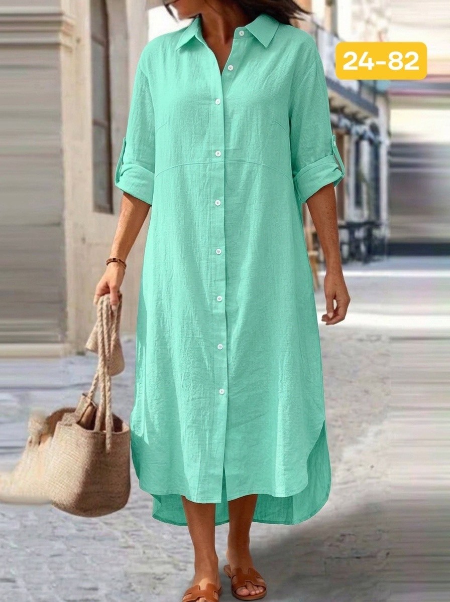 женское длинное платье-рубашка из хлопка и льна,женское платье-рубашка из хлопка и льна,платье рубашка летнее,льняное платье рубашка,женское платье рубашка