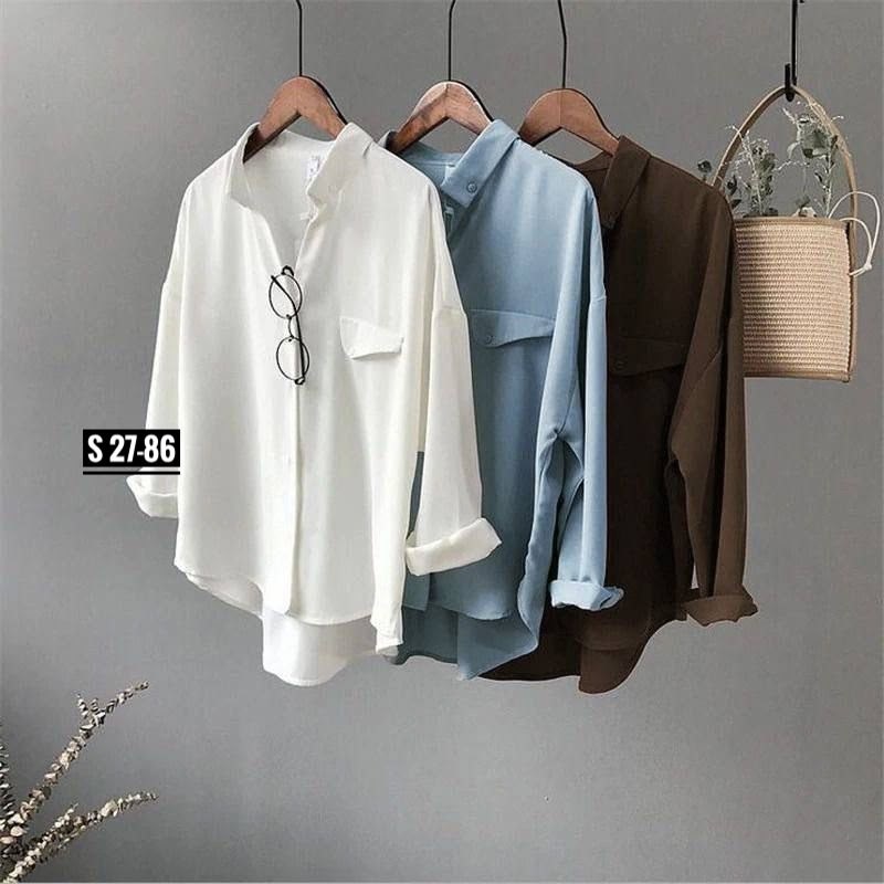 женская рубашка с длинными рукавами,женская блузка рубашка,шифоновая рубашка,рубашка женская,блузка с карманами