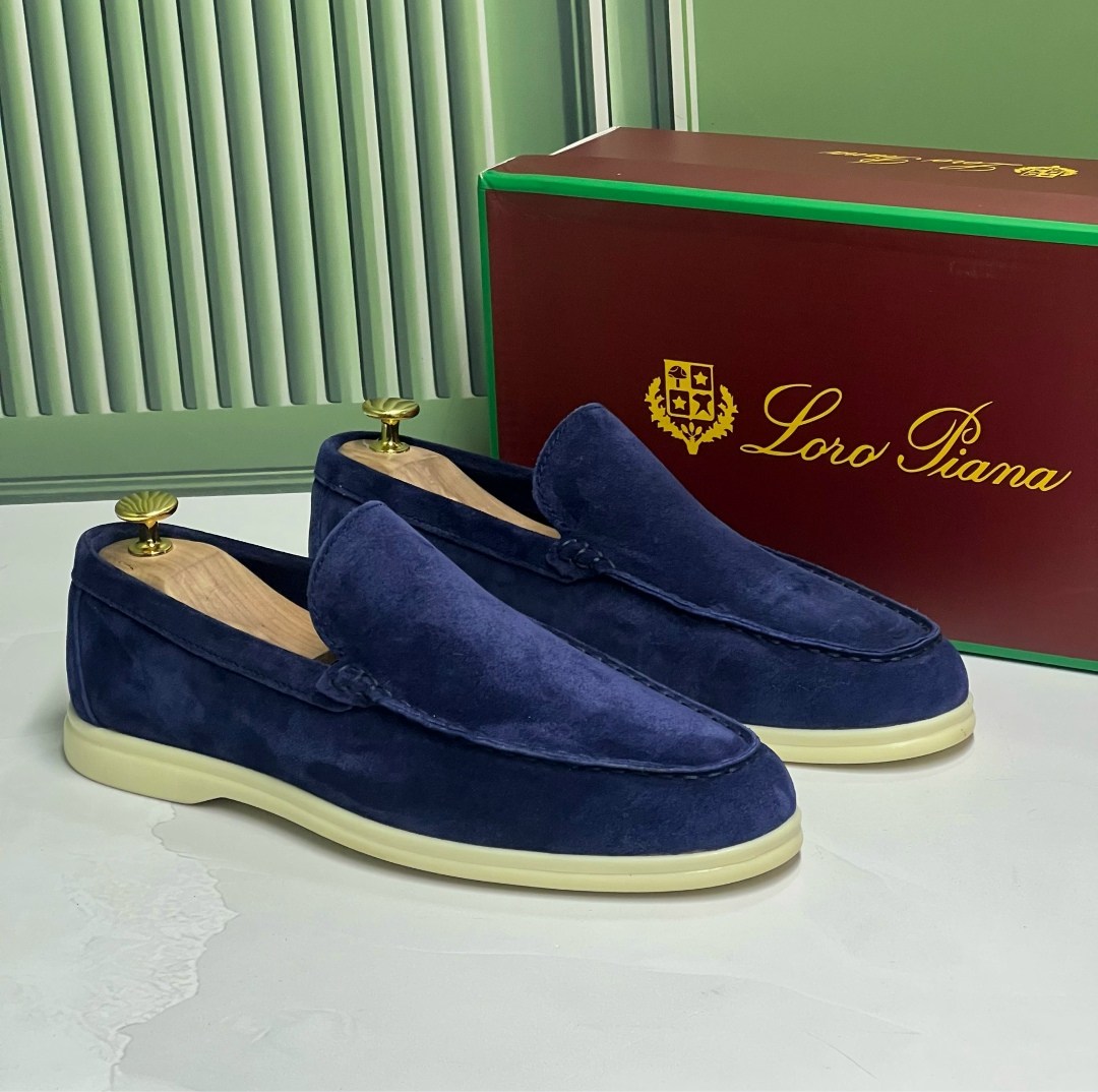 лоферы мужские loro piana,лоферы loro piana summer walk синие,лоферы loro piana,loro piana темно-синие замшевые туфли для женщин,лоферы loro piana summer walk