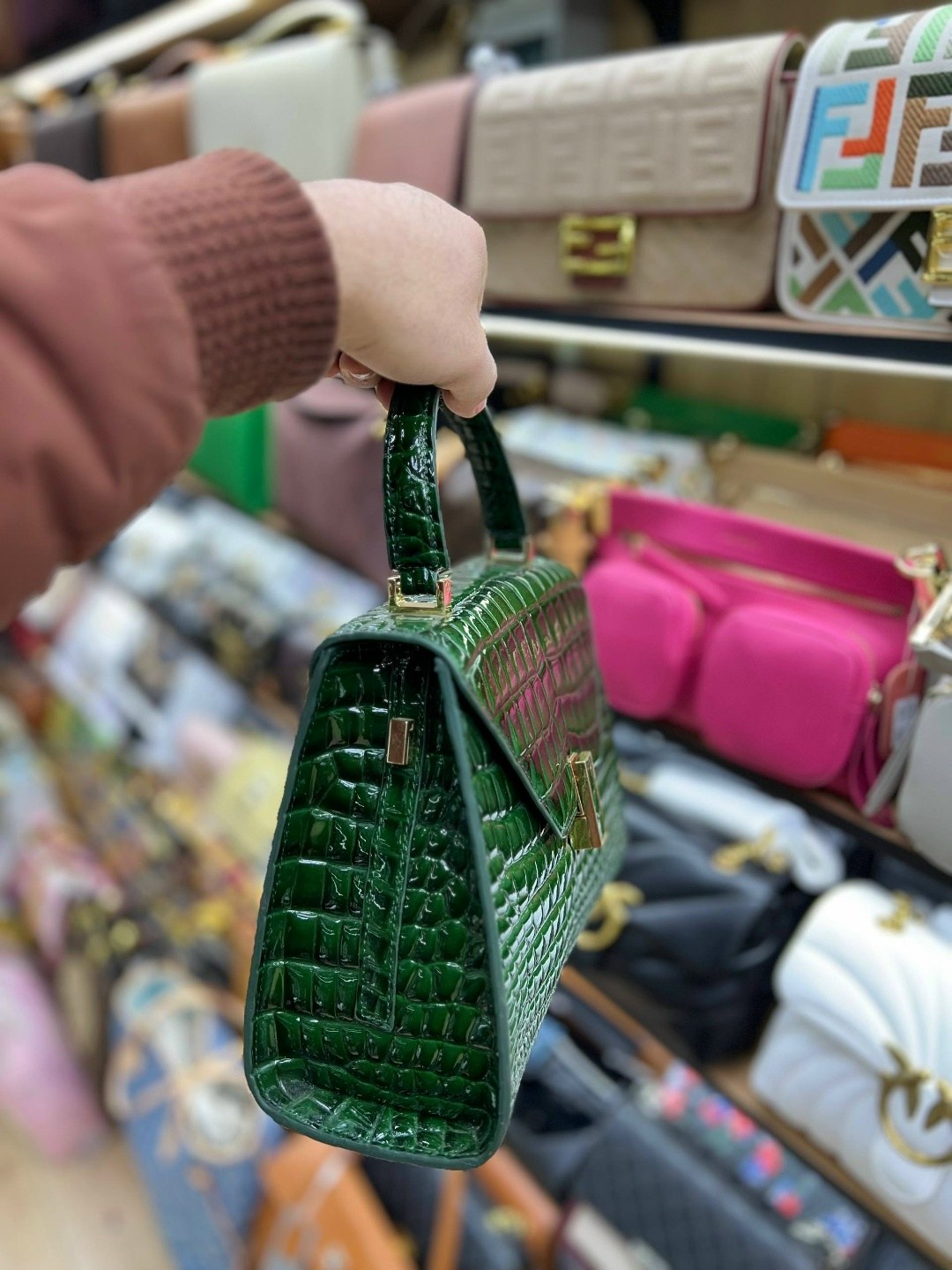 модная сумка,сумка,кожа крокодила сумки женские,сумки женская,сумка женская из крокодиловой кожи (каймана)