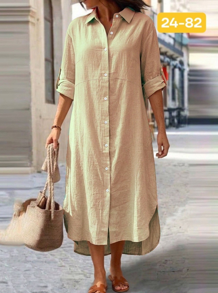 женское длинное платье-рубашка из хлопка и льна,женское платье-рубашка из хлопка и льна,платье рубашка летнее,льняное платье рубашка,женское платье рубашка