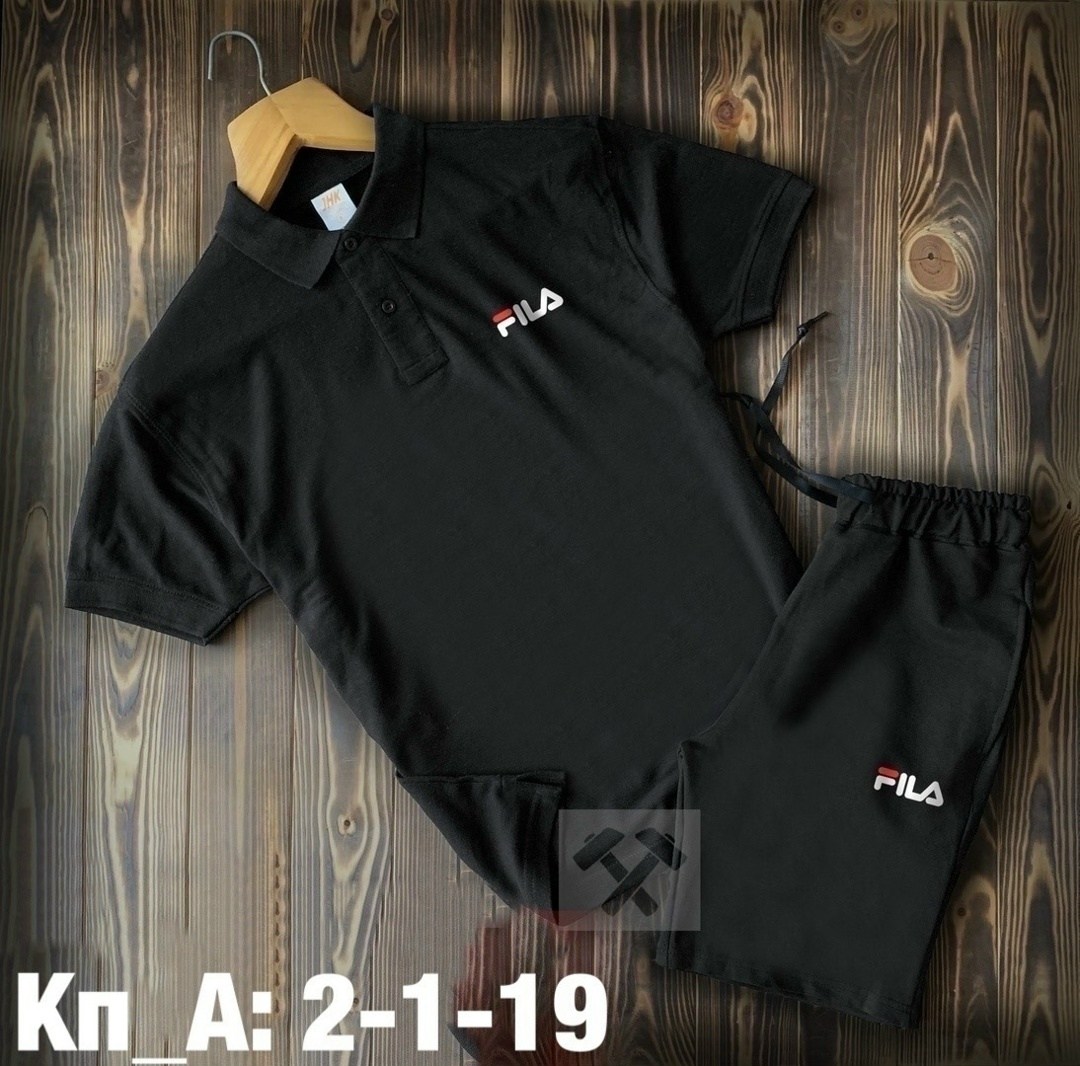 костюм поло с шортами мужской,поло fila,поло мужское fila,летний спортивный костюм мужской,мужские костюмы шорты и футболка