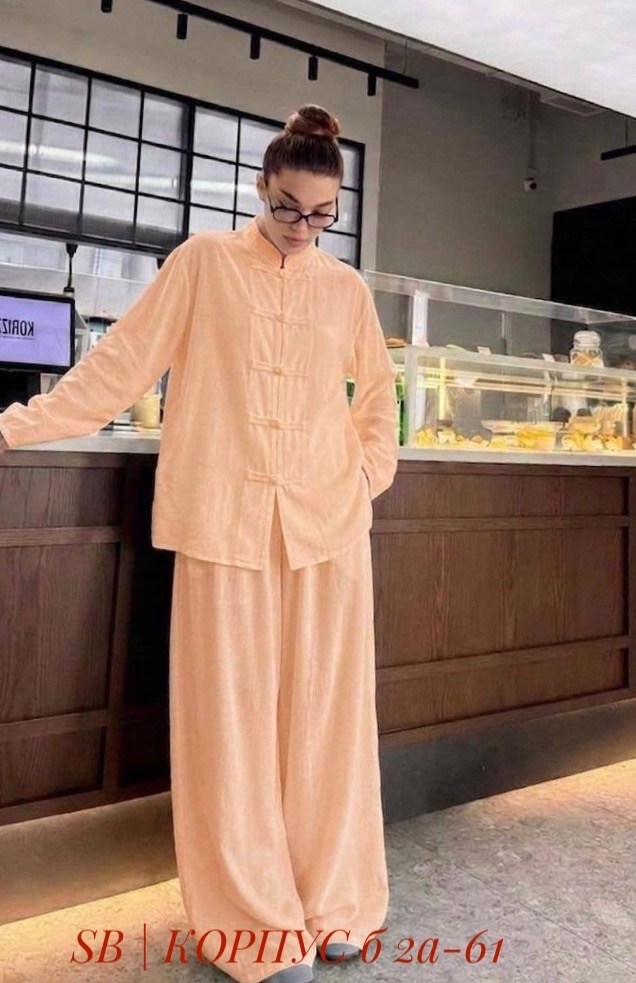 костюм классический,костюм в китайском стиле,летние костюмы,женский брючный костюм,голубой брючный костюм