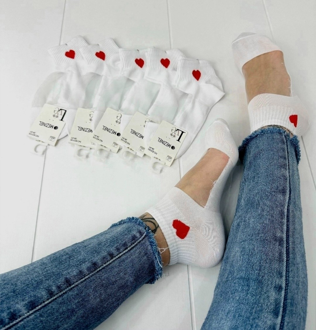 носки женские белые,носки женские белые amigobs,комплект носки женские,носки с сердечками,женские короткие носки