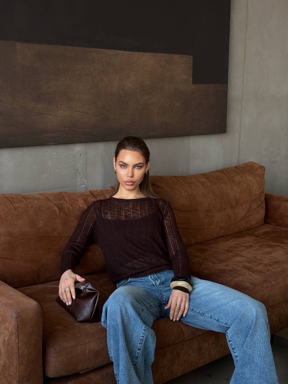 кофта сетка вязаная оверсайз,кофта паутинка,женская кофта,туника стильная,кофта сетка