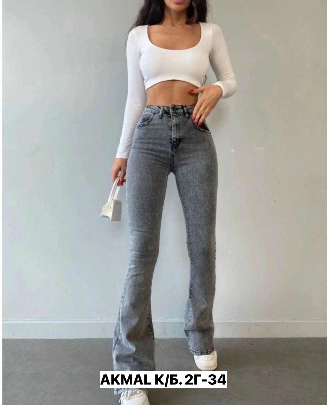 джинсы клеш от колена с высокой посадкой modam цвет черный,женские джинсы клеш с высокой посадкой,женские джинсы клеш,модные джинсы клеш женские 2026,джинсы женский ch-cc fashion черный меланж клеш хл