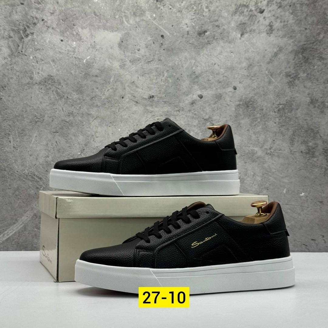 ,мужские кеды santoni,кеды мужские santoni черные,кеды для мужчин кожа,мужские кеды