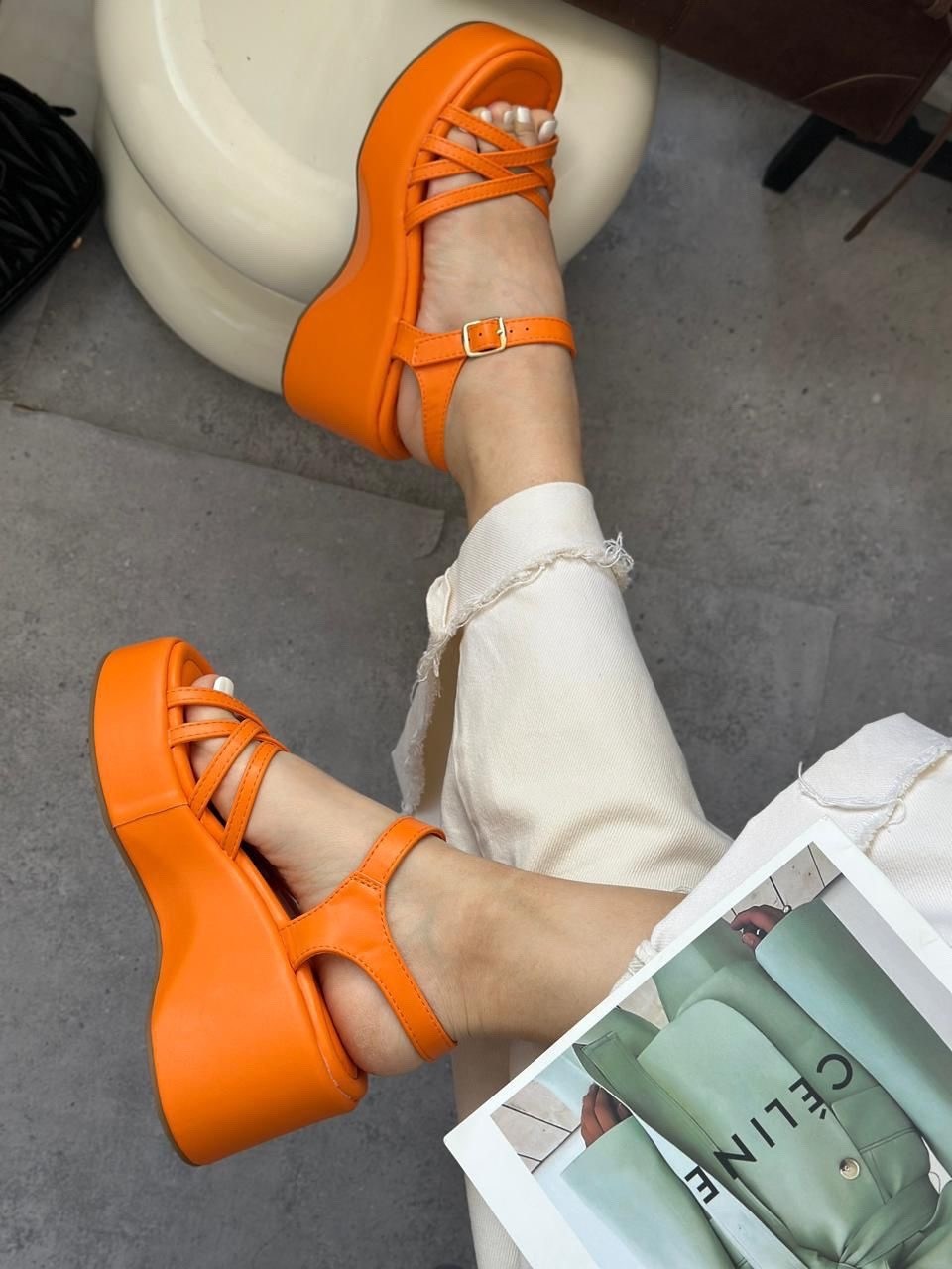 босоножки на платформе,летние босоножки,оранжевые босоножки,босоножки женские,босоножки