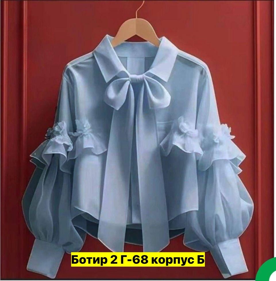 блузка с бантом,блузка с бантом однотонная,блузка с оборками,женская шифоновая рубашка с бантом,рубашка с оборками