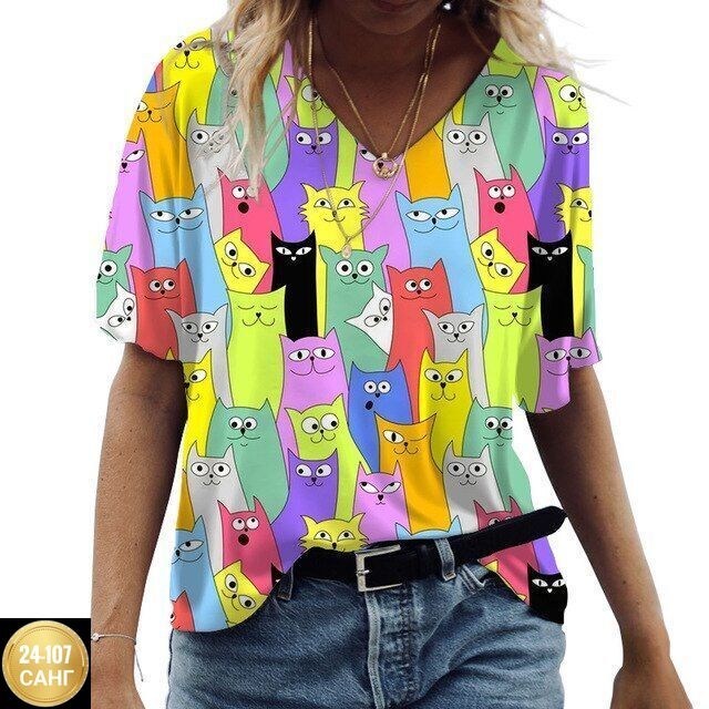 женские футболки с принтом,женская футболка с принтом кошка,футболки женская,футболки для женщин,футболки женские больших размеров