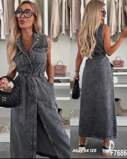 длинное джинсовое платье,джинсовое платье для женщин,стильное женское летнее платье-сарафан из денима,универсальное джинсовое платье,джинсовое платье женское