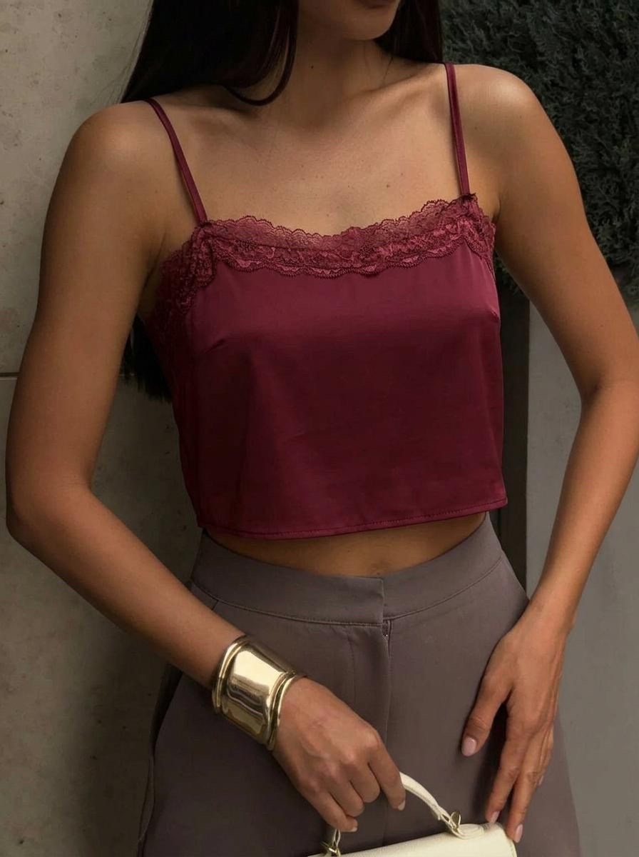 шелковый топ с кружевом,топ с кружевом,атласный топ с кружевом,топ с кружевом в бельевом стиле,топ шелковый