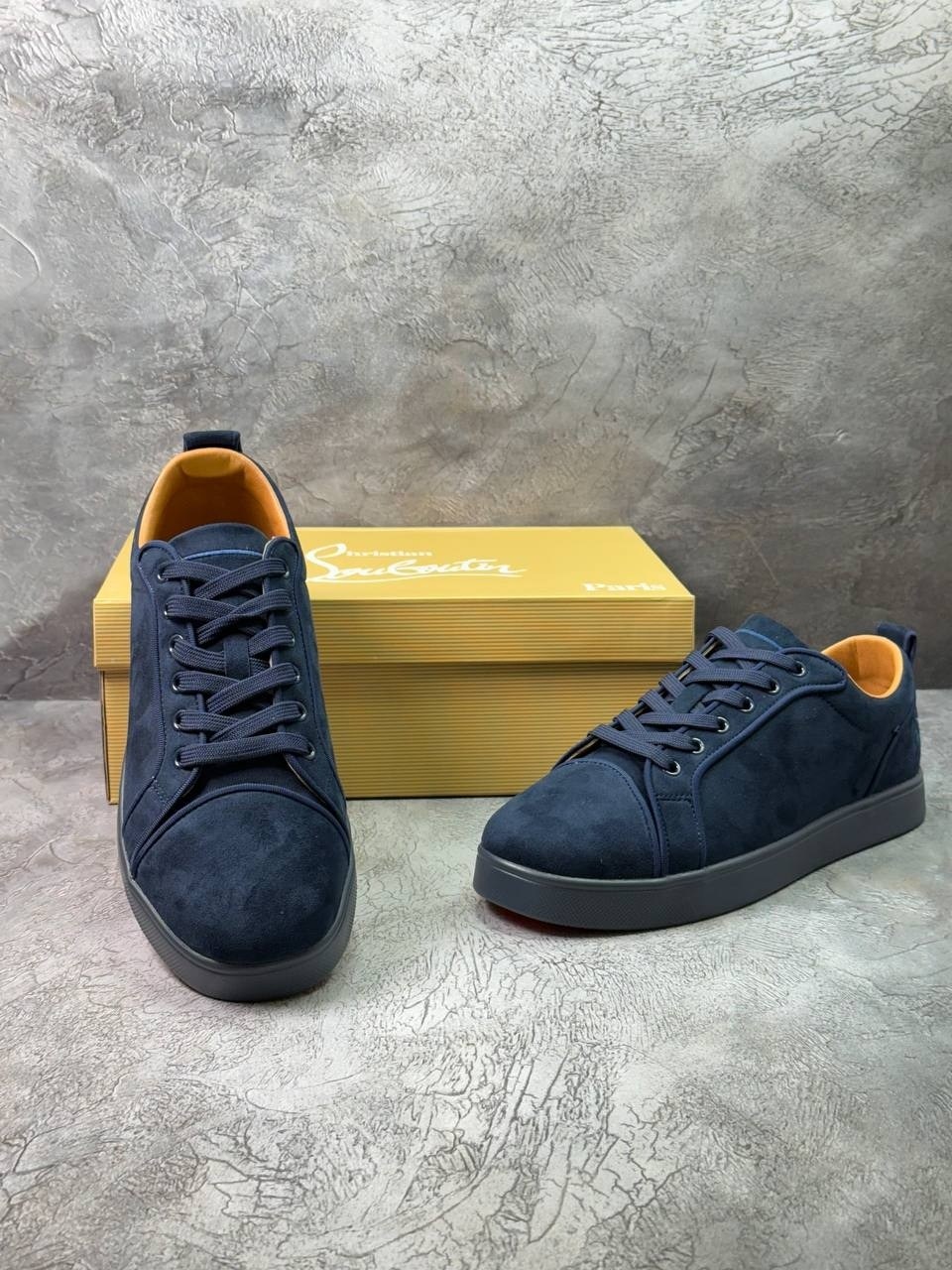 замшевые кроссовки fun louis junior christian louboutin синий,кеды louboutin мужские,,christian louboutin мужские кеды,кеды для мужчин замш