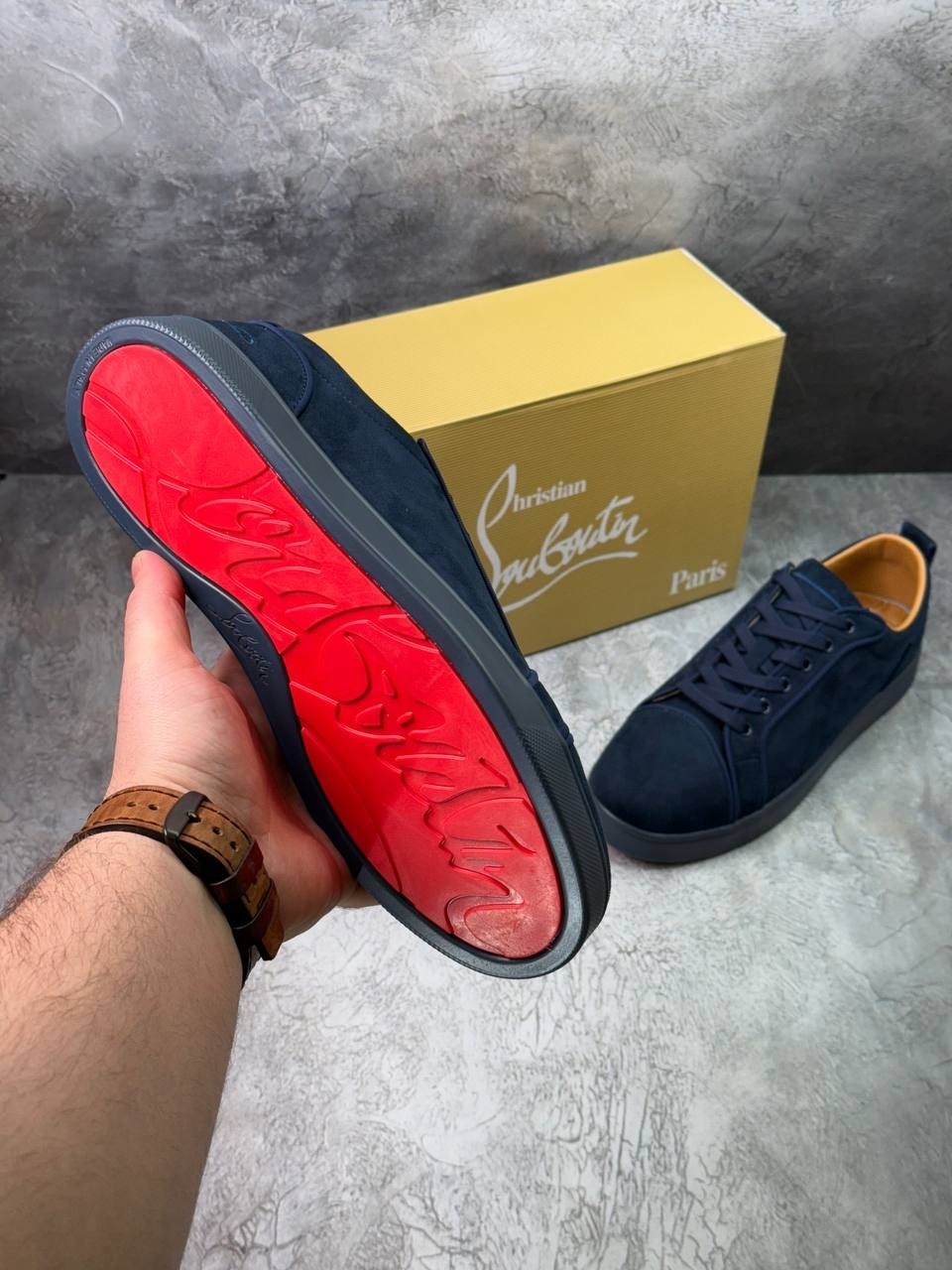 замшевые кроссовки fun louis junior christian louboutin синий,кеды louboutin мужские,,christian louboutin мужские кеды,кеды для мужчин замш