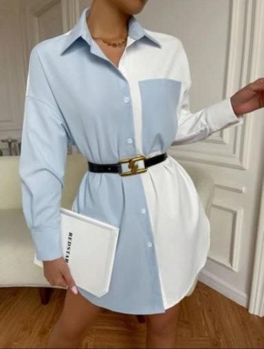 платье-рубашка,женское платье рубашка,рубашка двухцветная,повседневная рубашка,рубашка модная