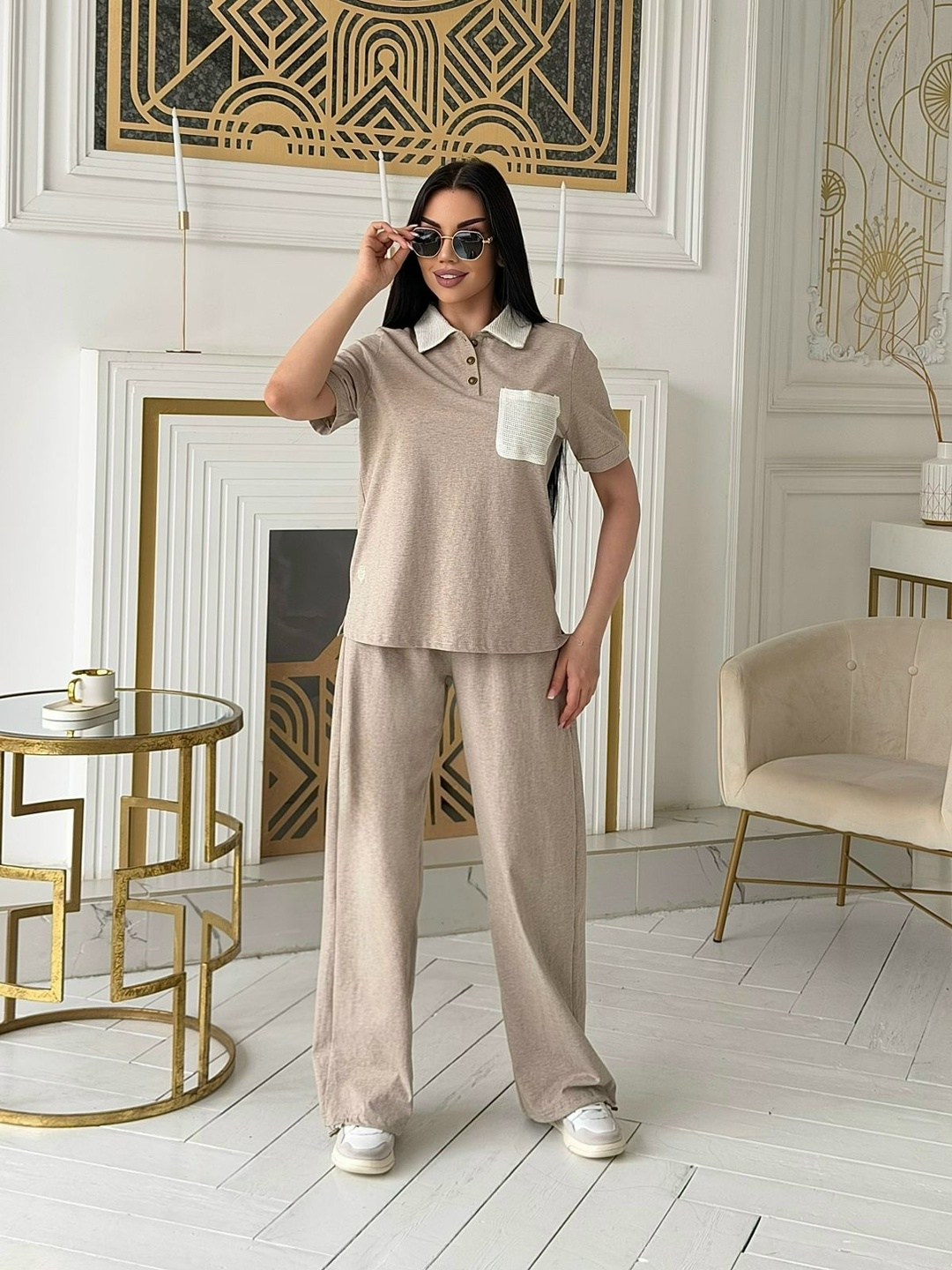 костюм женский,бежевый костюм,трикотажные костюмы,стильные костюмы,костюм с брюками