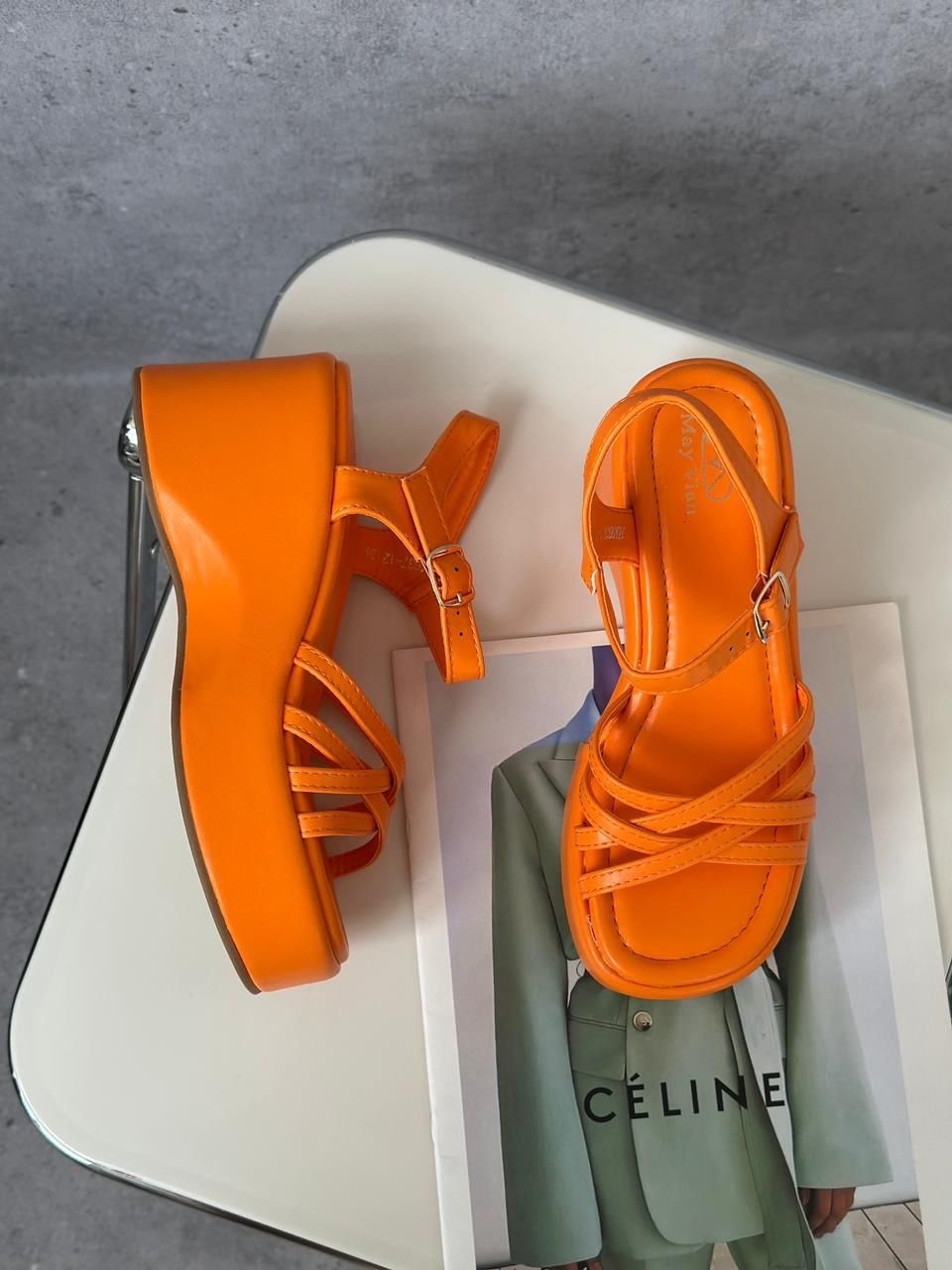 босоножки на платформе,летние босоножки,оранжевые босоножки,босоножки женские,босоножки