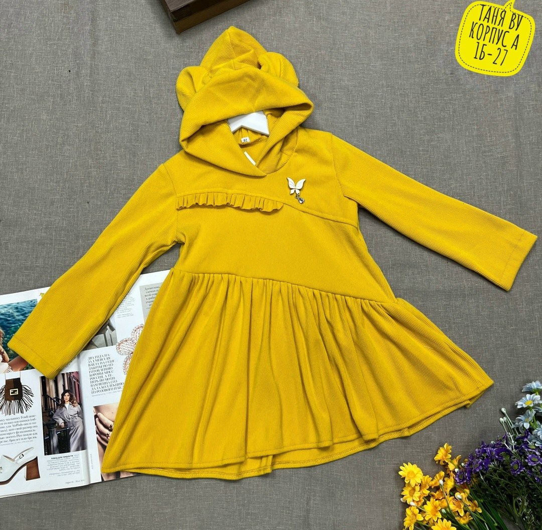 платья для девочек,платья детские,детский платье,платье для девочки вельветовое,платье с капюшоном для девочки