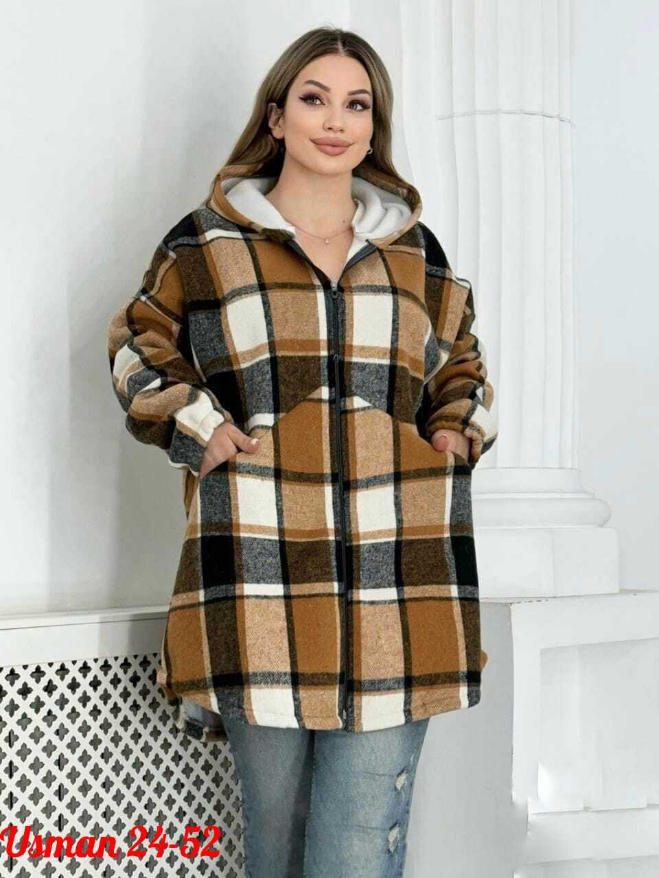 рубашка теплая с капюшоном,рубашка с капюшоном,рубашка оверсайз теплая в клетку,теплая рубашка,рубашка женская теплая