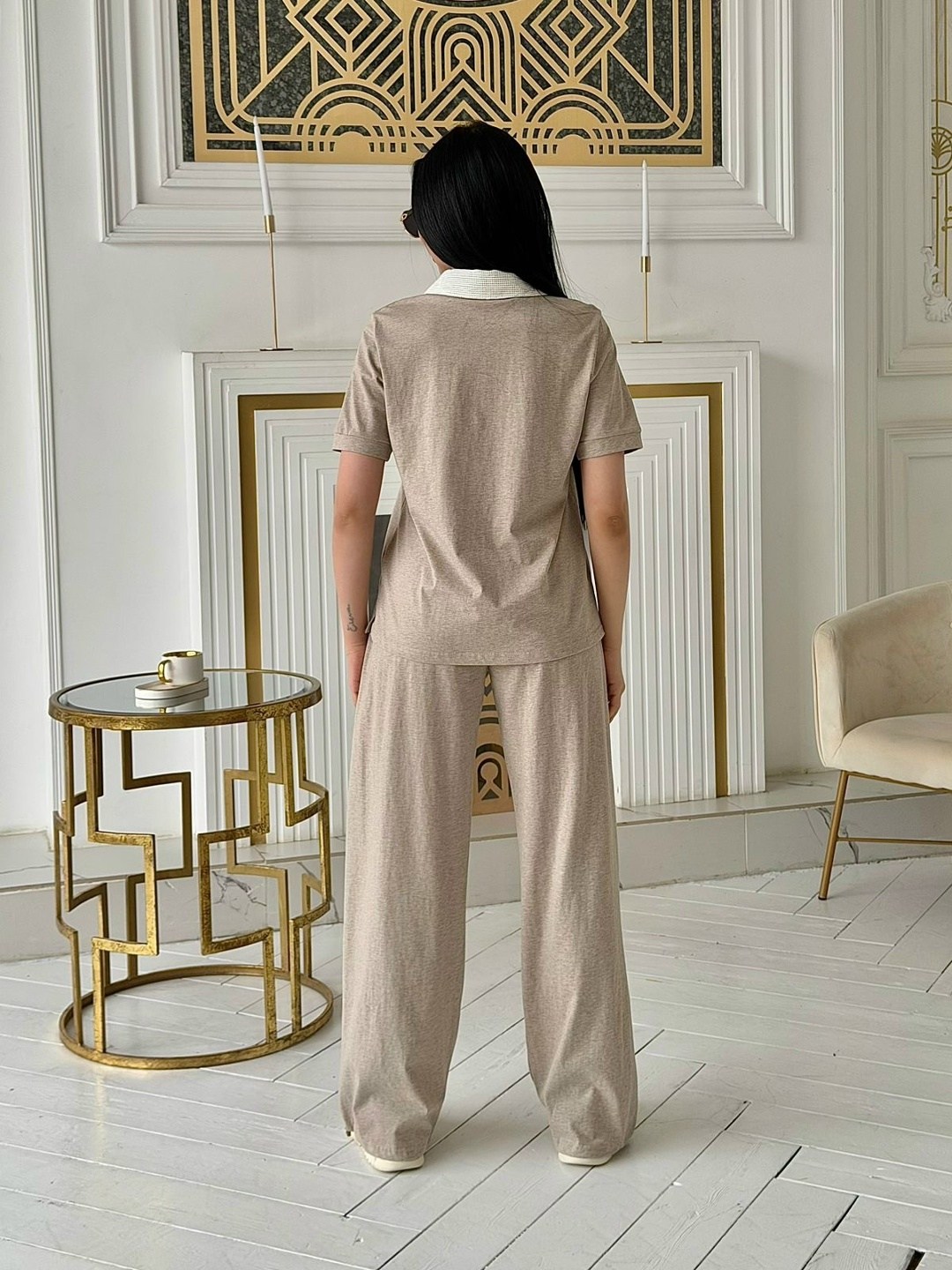 костюм женский,бежевый костюм,трикотажные костюмы,стильные костюмы,костюм с брюками