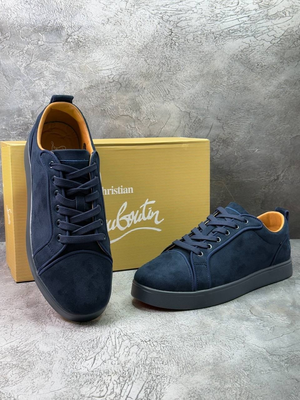 замшевые кроссовки fun louis junior christian louboutin синий,кеды louboutin мужские,,christian louboutin мужские кеды,кеды для мужчин замш