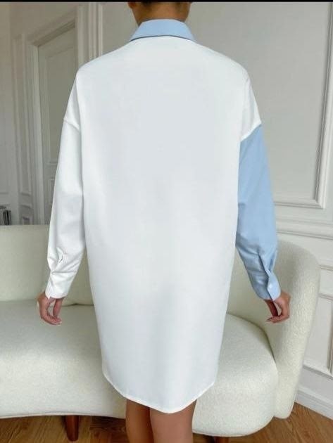 платье-рубашка,женское платье рубашка,рубашка двухцветная,повседневная рубашка,рубашка модная