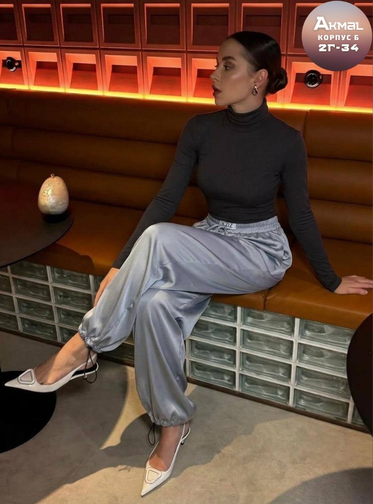 брюки палаццо на резинке атласные 398gr,брюки палаццо на резинке атласные gry - серый,брюки на резинке атласные 398gry натали серый,шелковые брюки,шелковая пижама со штанами