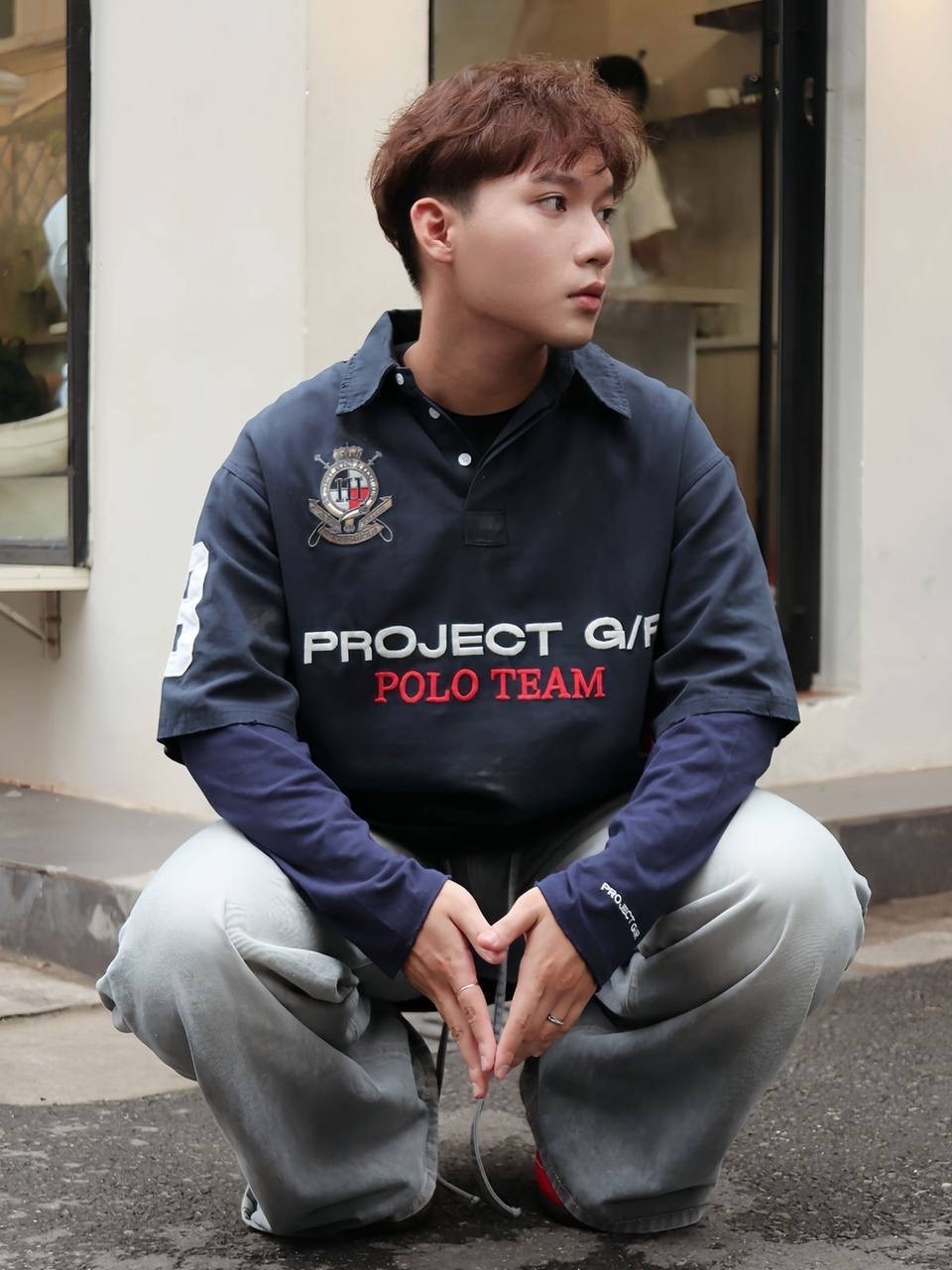 лонгслив grailz project g/r polo team,футболка-поло grailz project g/r,лонгслив grailz project g r,чёрное polo project g/r,футболка поло grailz project polo team