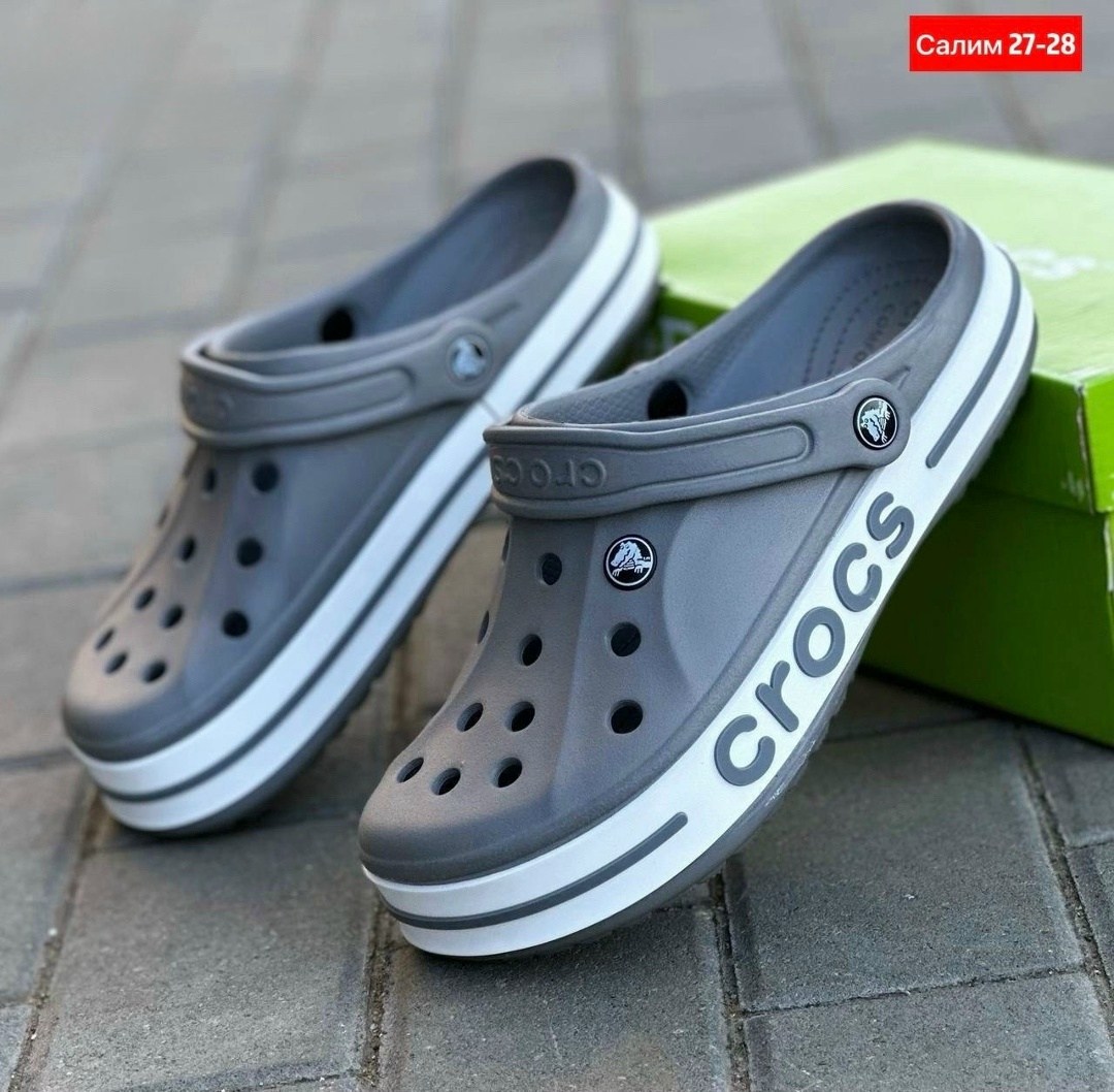 сабо crocs мужские серые летние,кроксы серые,сланцы кроксы шлепки с джибитсами арт. 11216575,кроксы,сабо кроксы летние bayaband clog crocs цвет пепел