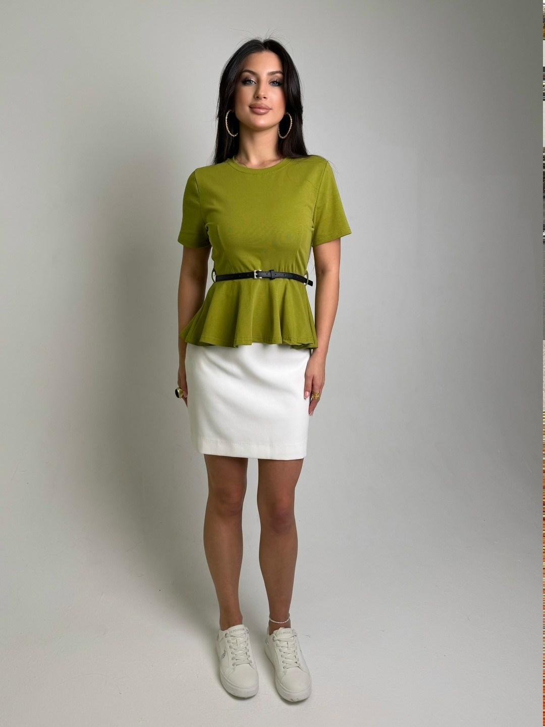 платье с поясом,трикотажное платье,стильное платье,костюм с баской,костюм с юбкой