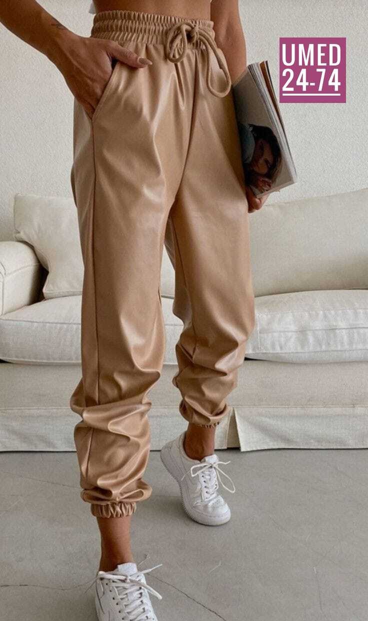 брюки джоггеры кожаные,джоггеры женские кожаные,кожаные брюки свободные,джогеры женские,кожаные штаны