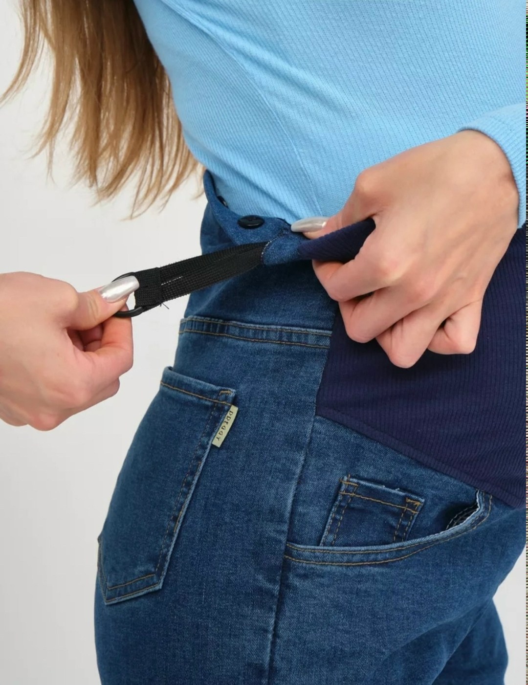 джинсы светло-голубые 1-нм 67712 для беременных,джинсы для беременных,джинсы для беременных на маленьком сроке,джинсы для беременных из эластичного денима,джинсы мом для беременных