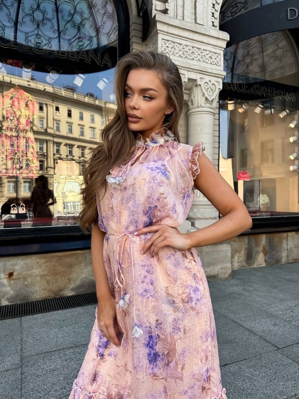 шифоновое платье,платье летнее женское,платье летнее длинное,платье пудровое,платье летнее