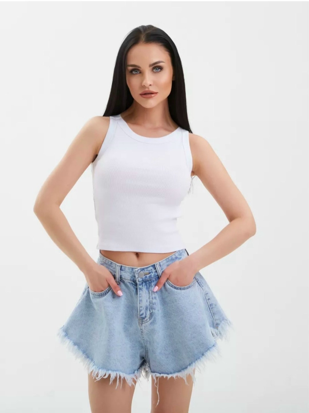 майка женская в рубчик удлиненная,майка женская,майка женская базовая,майка топ женская,майка белая женская