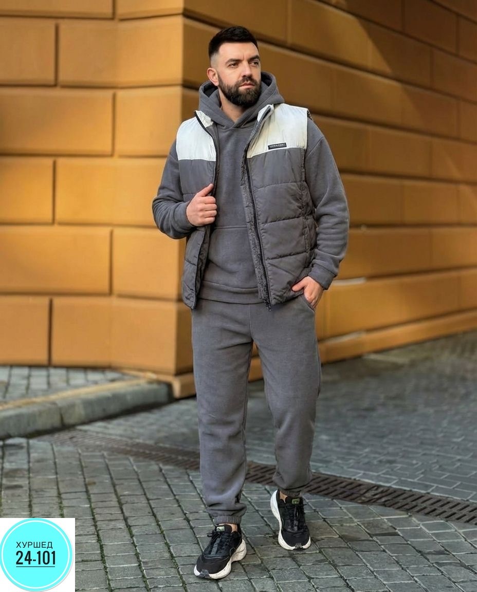 зимний спортивный костюм с жилеткой мужской,костюм на флисе,утепленный костюм,мужской костюм на флисе,спортивный костюм мужской
