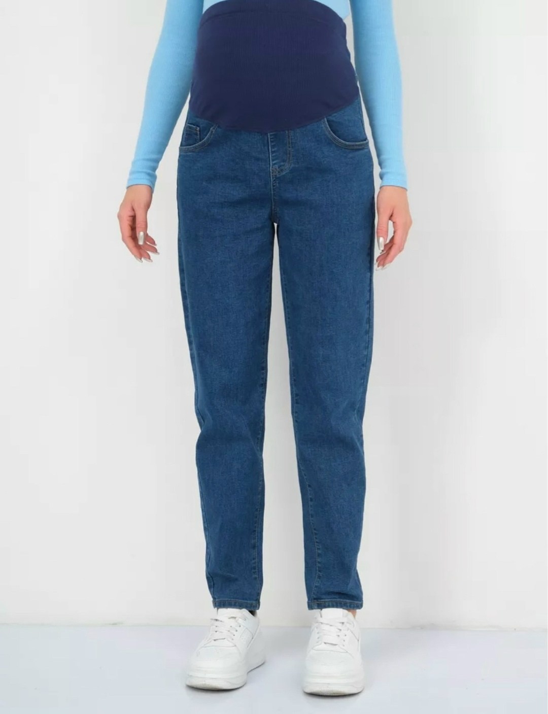 джинсы светло-голубые 1-нм 67712 для беременных,джинсы для беременных,джинсы для беременных на маленьком сроке,джинсы для беременных из эластичного денима,джинсы мом для беременных