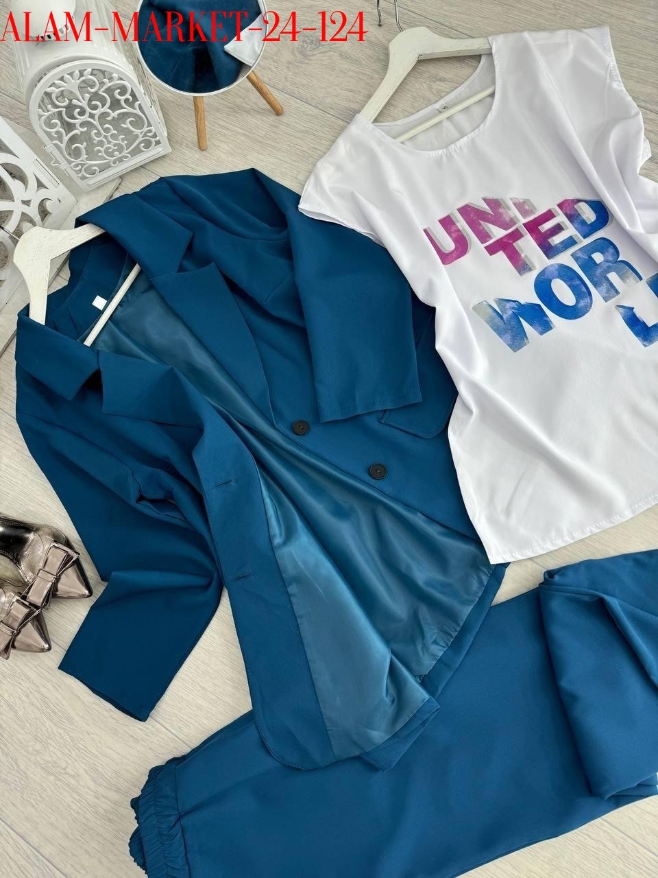 костюм брючный 1391 деним асолия,брючный костюм 2026г,костюм брючной,брючный костюм белэльстиль,женский брючный костюм