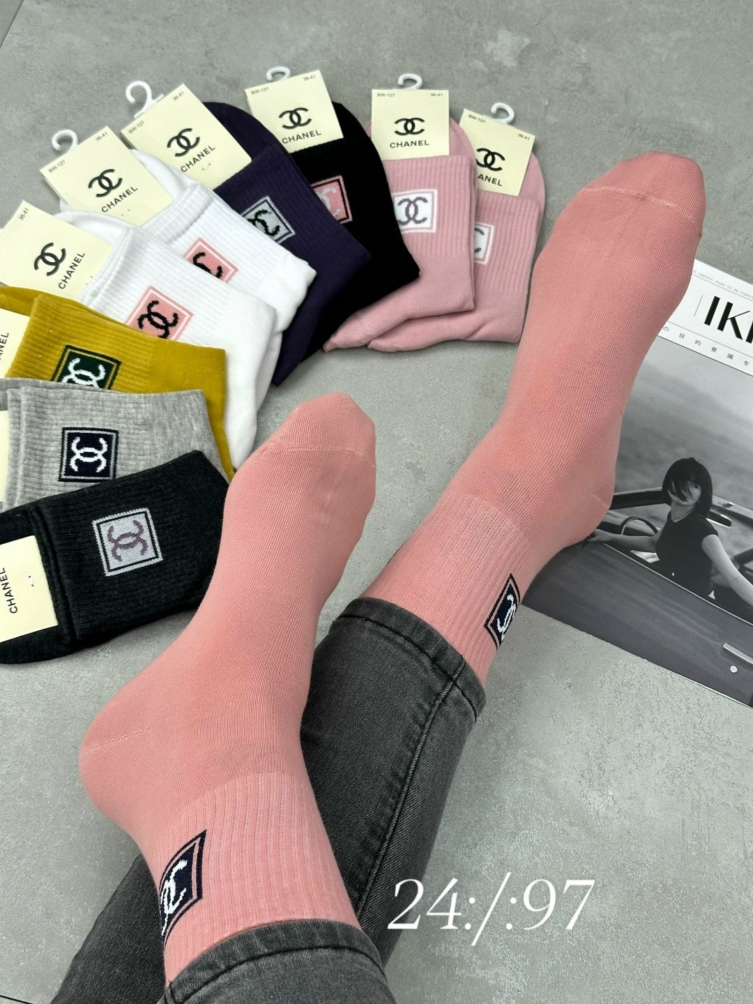 носки женские,носки женские 10 пар,носки мода,носки chanel,носки спортивные женские