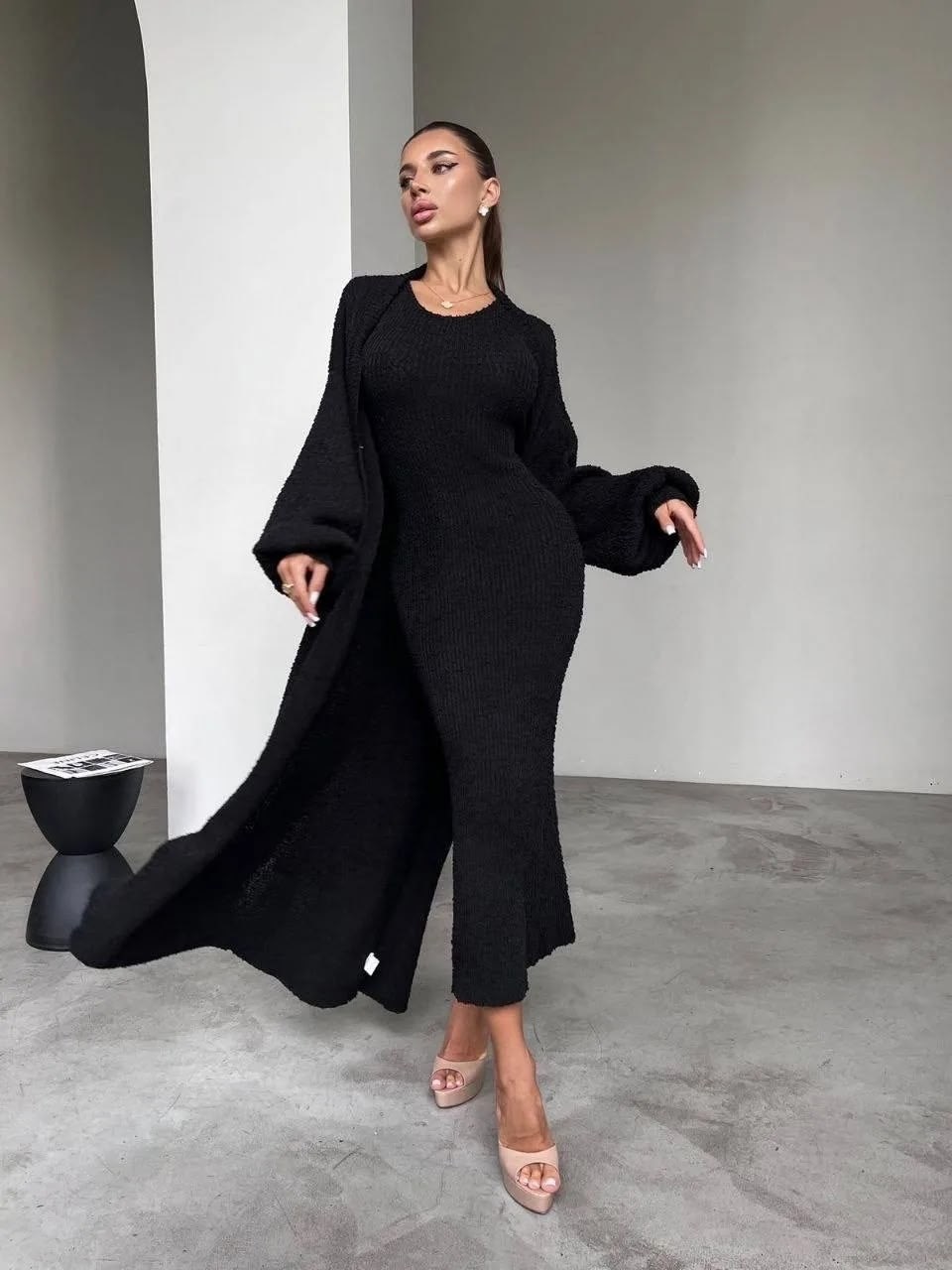 платье и накидка,платье лапша с кардиганом,платье лапша длинное с кардиганом,платье кардиган,платье лапша макси