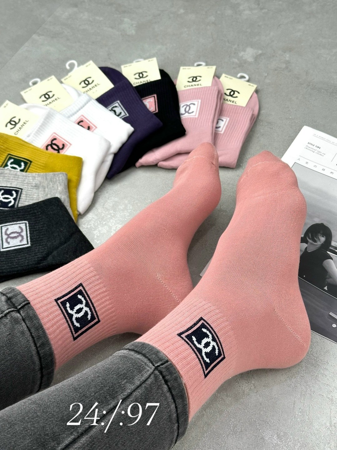 носки женские,носки женские 10 пар,носки мода,носки chanel,носки спортивные женские