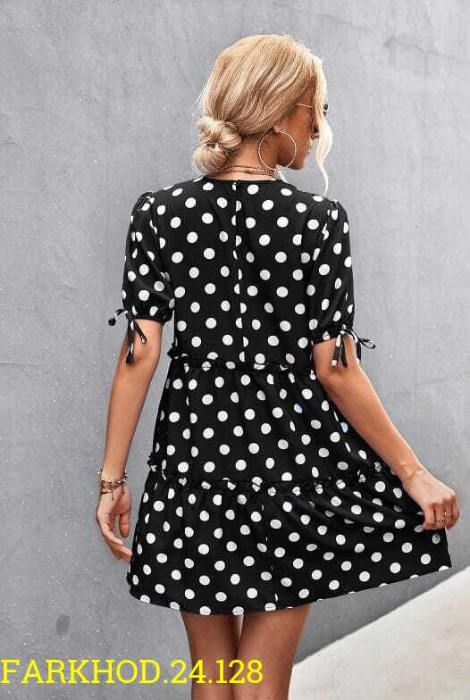 платье в горошек,платье летнее женское,платье в горошек женское,платье в горошек черное,модное платье