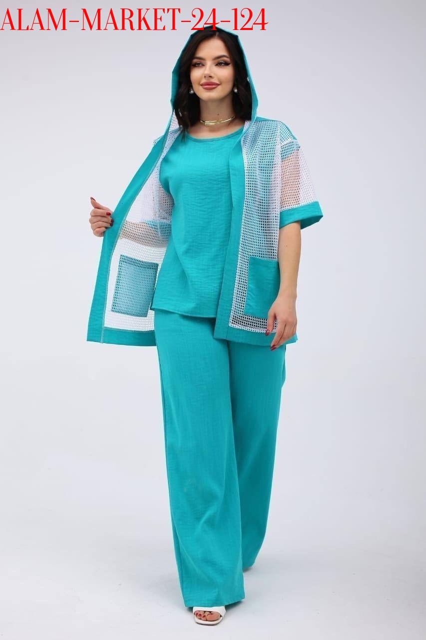 костюм женский брючный летний,брючный костюм из вискозы andina city 9017 бирюза двойка,костюм летний брючный,брючные костюмы женские,костюм брючный тройка