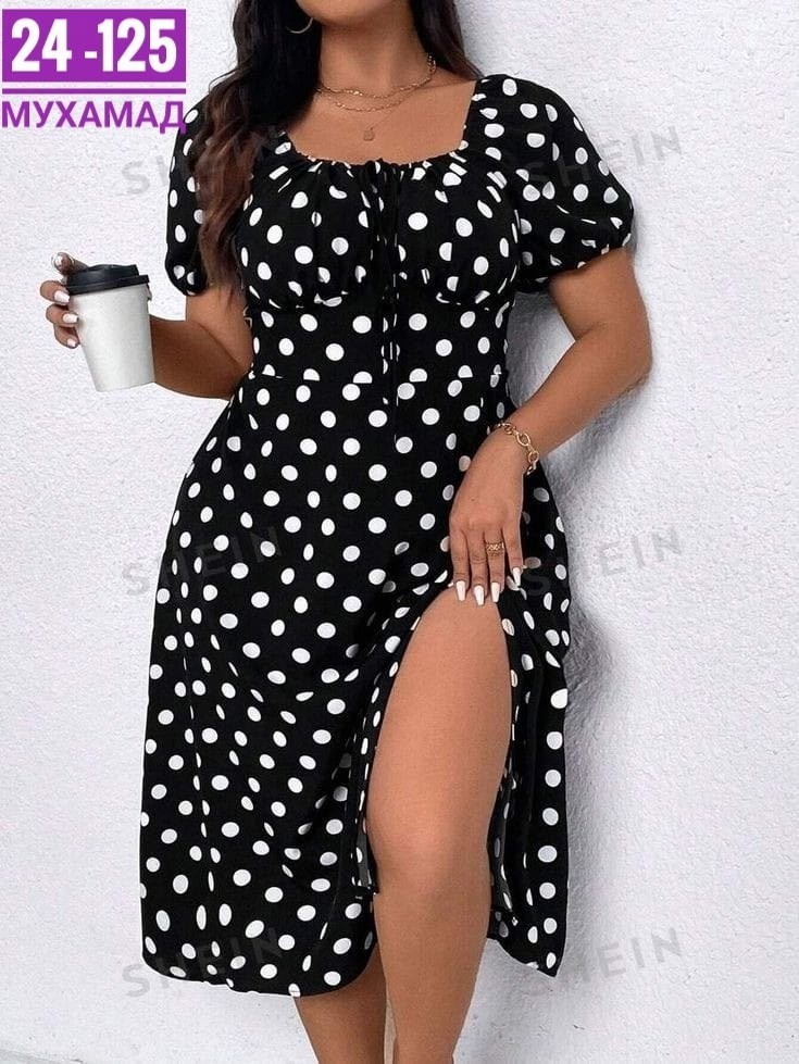 женское платье в горох,платье женское в горошек,женские платья больших размеров,платье женской,платье женское в горошек больших размеров