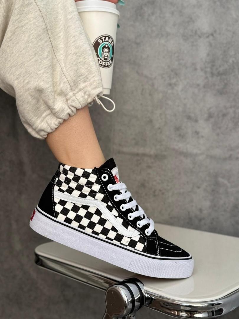 vans sk8 hi checkerboard,кеды vans,кроссовки, вансы,высокие вансы
