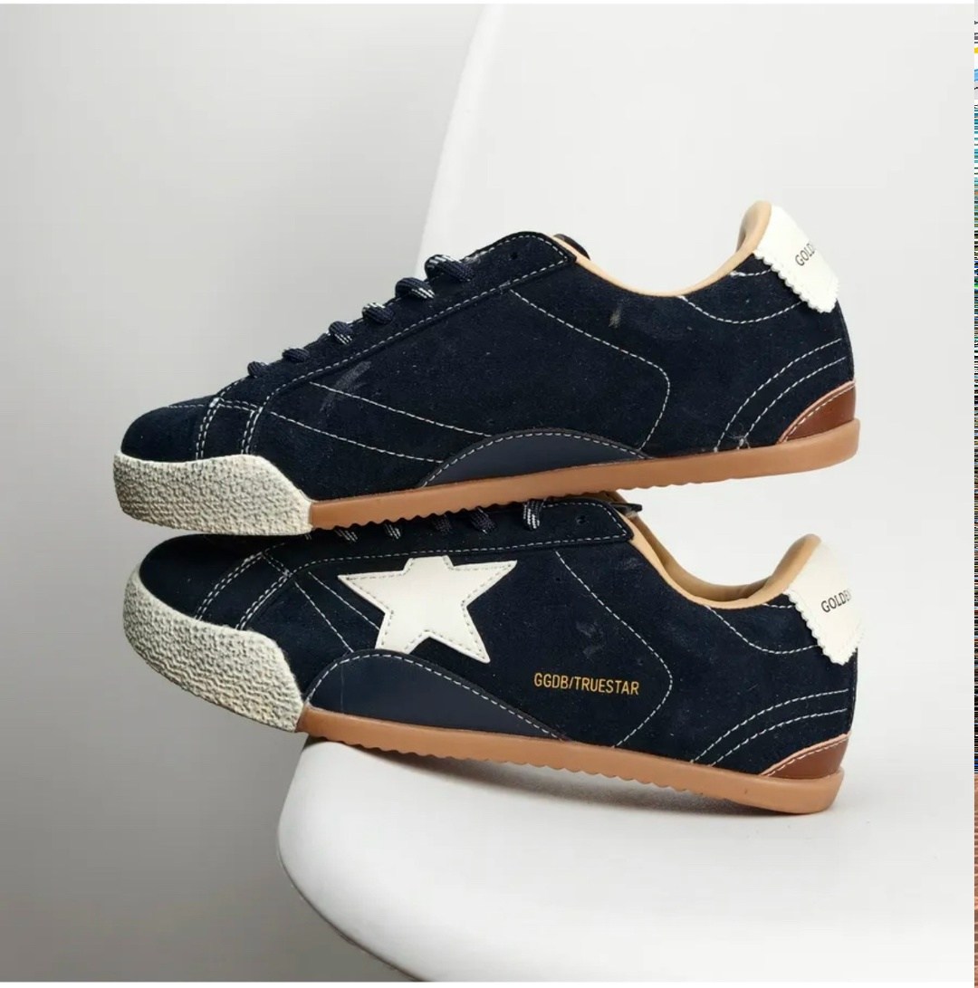 ,golden goose navy suede superstar sneakers,кроссовки golden goose,golden goose кроссовки с синими звездами,кроссовки golden goose superstar синий