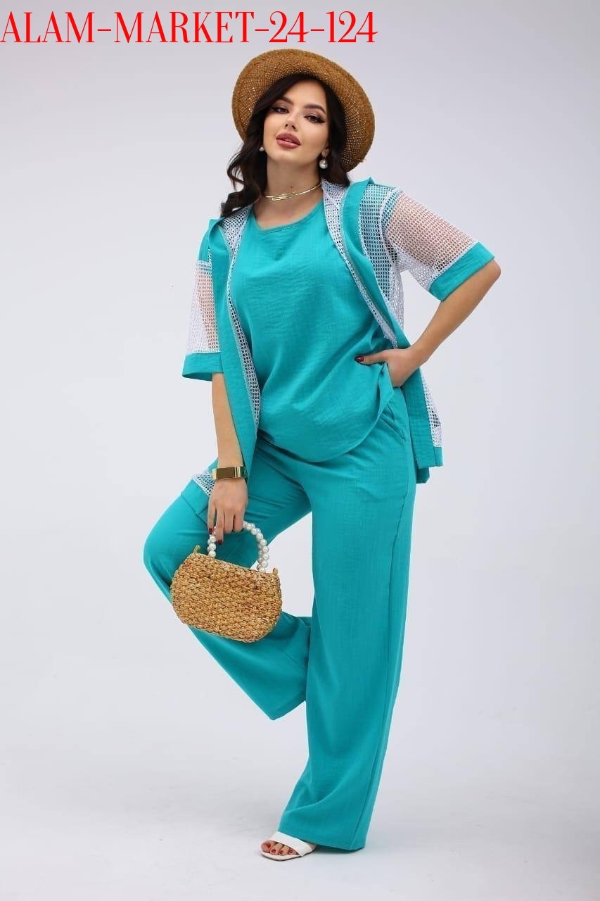 костюм женский брючный летний,брючный костюм из вискозы andina city 9017 бирюза двойка,костюм летний брючный,брючные костюмы женские,костюм брючный тройка