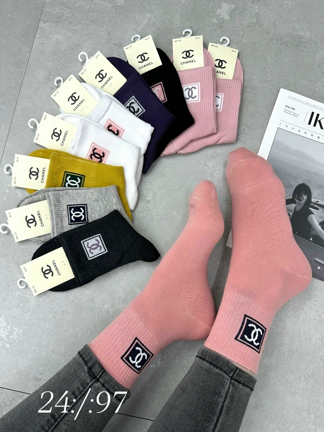 носки женские,носки женские 10 пар,носки мода,носки chanel,носки спортивные женские