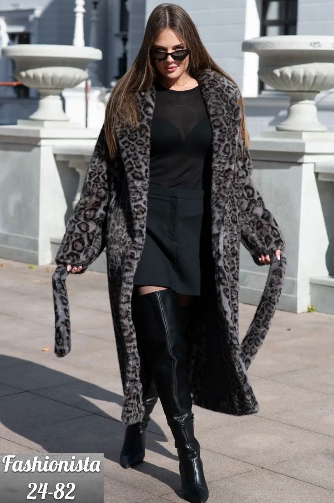 шуба леопардовая,шуба макси из искусственного меха под норку леопардовая,шуба искусственная леопардовая almita 251436554,шуба,экошуба под норку серый леопард