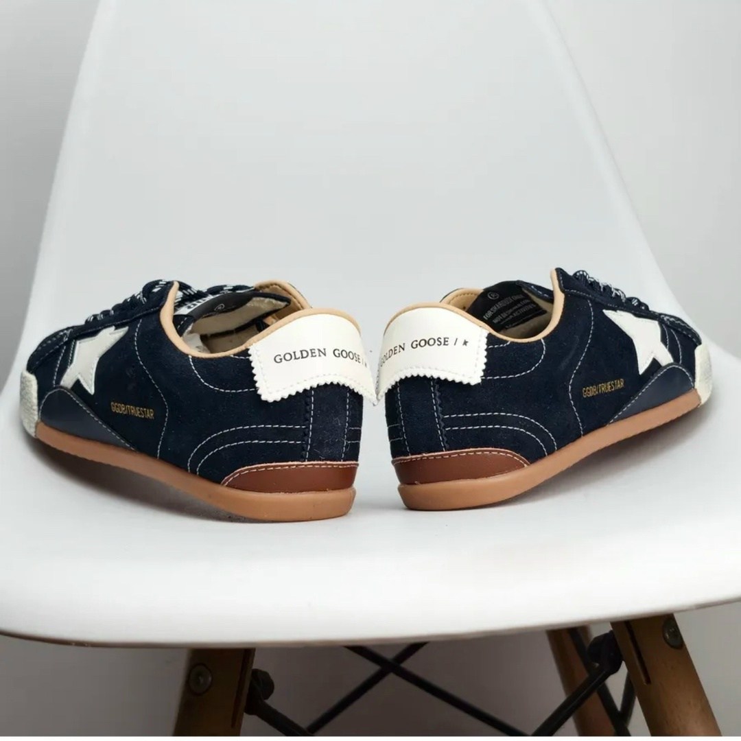 ,golden goose navy suede superstar sneakers,кроссовки golden goose,golden goose кроссовки с синими звездами,кроссовки golden goose superstar синий