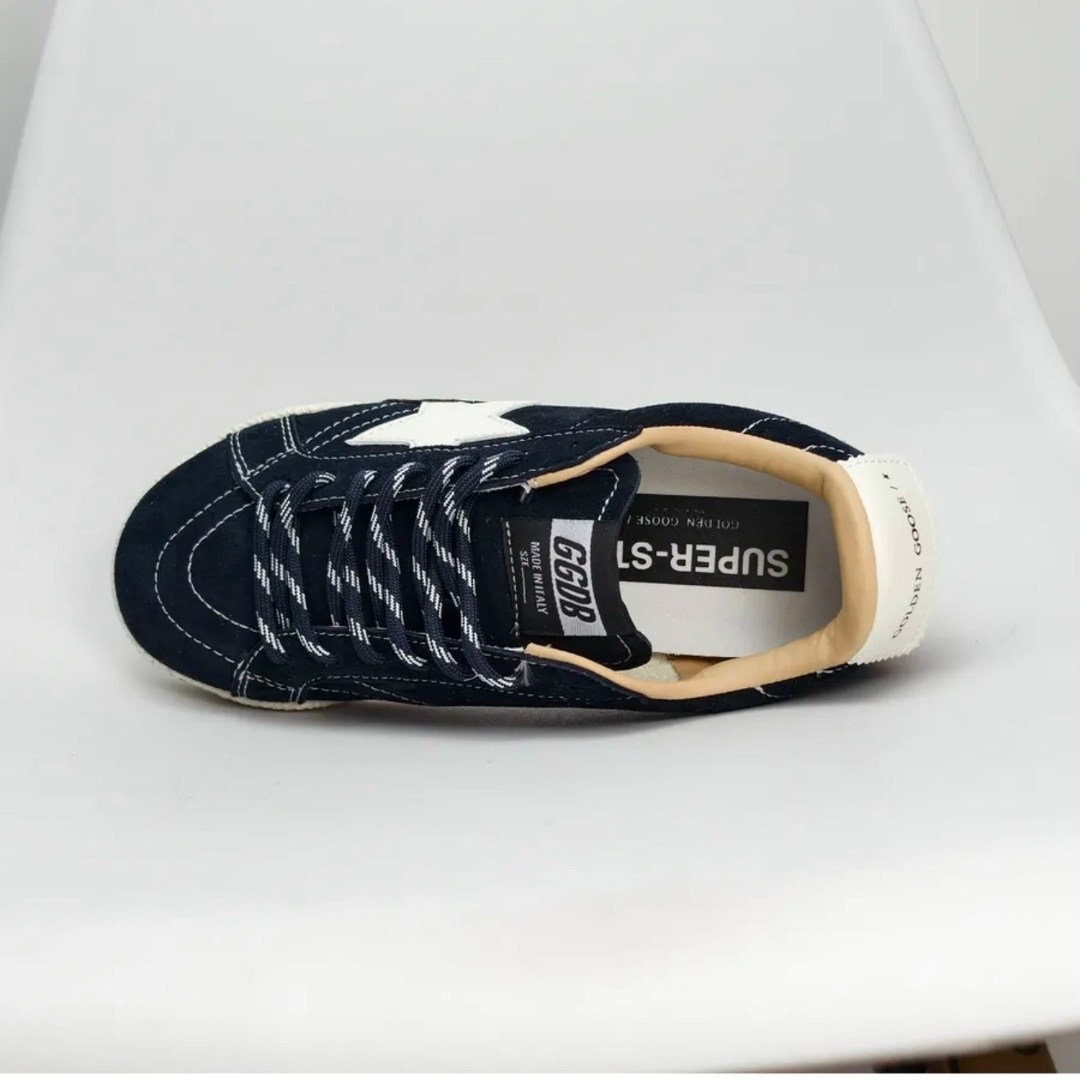 ,golden goose navy suede superstar sneakers,кроссовки golden goose,golden goose кроссовки с синими звездами,кроссовки golden goose superstar синий